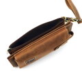 Pánska kožená crossbody taštička z brúsenej hnedej kože Nordee DOH-SP-02