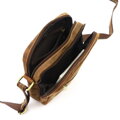 Pánska kožená crossbody taška – brúsená hnedá Nordee 