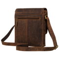 Pánska kožená crossbody taška v hnedej farbe s klopou – Peterson
