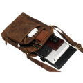 Pánska kožená crossbody taška v hnedej farbe s viacerými priehradkami – Peterson 