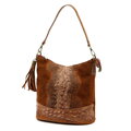 Dámska kožená taška z prírodnej kože s popruhom Luka 26-027 CROCO