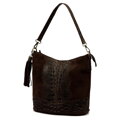 Dámska kožená taška z prírodnej kože s popruhom Luka 26-027 CROCO