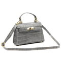Dámska kožená kabelka v croco úprave – elegantná crossbody Luka 24-089 CROCO