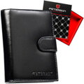 Čierna pánska kožená peňaženka na patent s RFID ochranou – Peterson