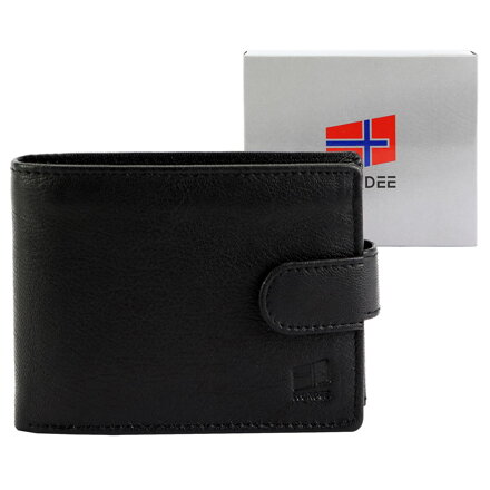 Pánska kožená peňaženka v čiernej farbe Nordee