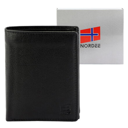 Pánska kožená peňaženka na výšku bez vonkajšieho zapínania Nordee  Pánska kožená peňaženka na výšku bez vonkajšieho zapínania Nordee
