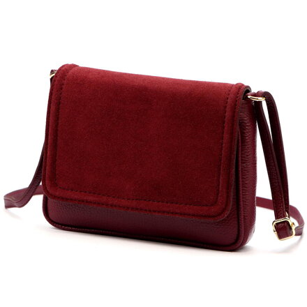 Dámska kožená crossbody kabelka z prírodnej brúsenej kože Luka 26-016