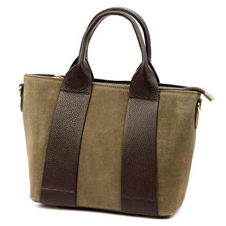 Elegantná dámska kožená kabelka z prírodnej brúsenej kože