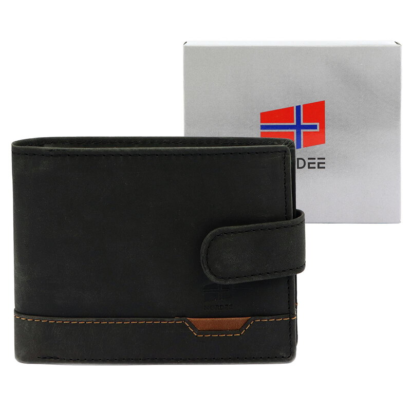 Pánska kožená peňaženka s vonkajším zapínaním v troch farbách Nordee 