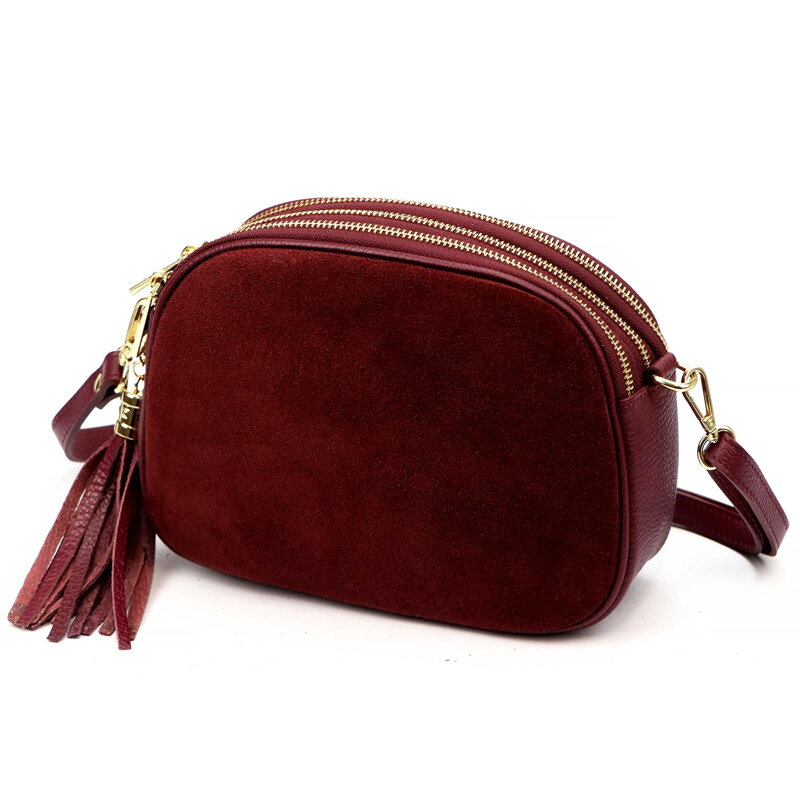 Malá dámska kožená taška z prírodnej brúsenej kože Luka 26-035