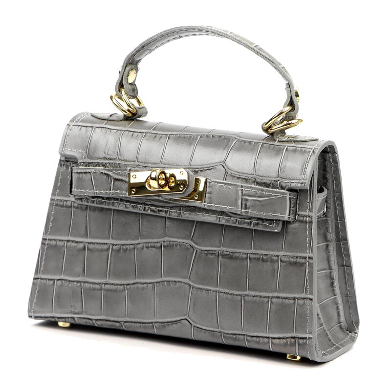 Dámska kožená kabelka v croco úprave – elegantná crossbody Luka 24-089 CROCO