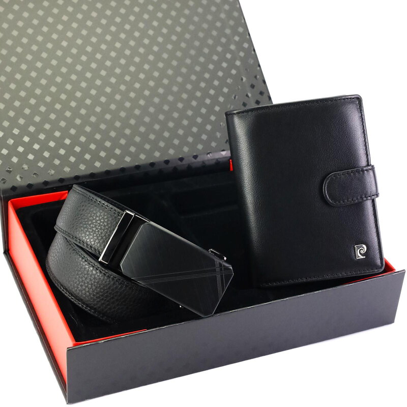 Darčekový set Pierre Cardin – pánska kožená peňaženka a opasok