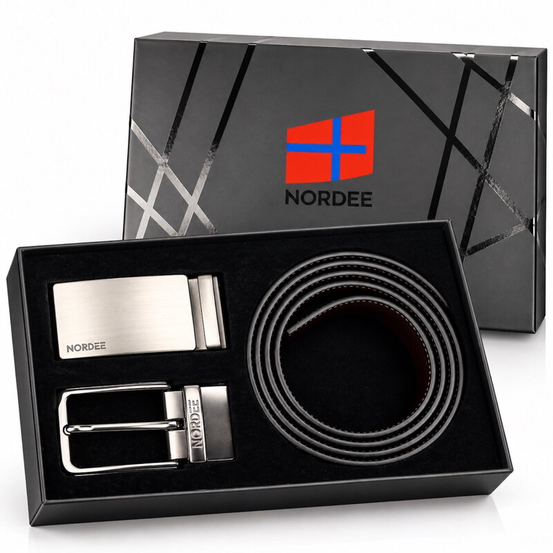 Pánsky darčekový set Nordee SDK-001 – obojstranný opasok a 2 pracky