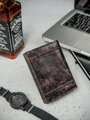 Vertikálna peňaženka na zips, prírodná koža - Always Wild