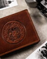 Veľká, kožená pánska peňaženka s reliéfom zobrazujúcim znamenie zverokruhu - Peterson