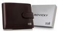 Kožená pánska peňaženka s RFID systémom uzatváraná na patentku - Rovicky