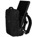 Čierny cestovný ruksak s USB portom a priehradkou na notebook 15,6