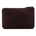 Skórzane etui na klucze w ciemnobrązowym kolorze zamykane suwakiem