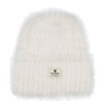 Biela dámska čiapka Beanie s mäkkou kožušinovou textúrou
