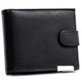 Veľká čierna pánska kožená peňaženka 4U Cavaldi so zapínaním na patent a RFID