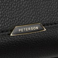 Listonoszka damska mała czarna torebka crossbody ze skóry ekologicznej - Peterson
