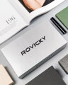 Farebná dámska peňaženka s dvoma časťami, prírodná koža — Rovicky