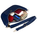 Veľká tmavomodrá dámska ľadvinka z eko kože crossbody