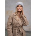 Sivá zimná dámska čiapka Beanie z mäkkého nylonu