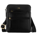 Čierna pánska kožená crossbody taška Peterson + puzdro na kľúče