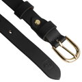 Elegantný dámsky kožený opasok čierny so zlatou prackou Peterson