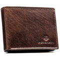 Hnedá pánska kožená peňaženka s RFID ochranou – kompaktný model Peterson