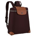 Bordovo-hnedý dámsky mestský ruksak s uchytením na kufor