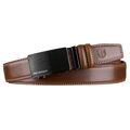 Pánsky kožený opasok v hnedej farbe s automatickou prackou