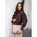 Dámska béžová crossbody kabelka z polyesteru - Peterson