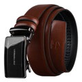 Pánsky kožený opasok v hnedej farbe s automatickou prackou
