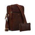 Pánska hnedá kožená crossbody taška – kompaktná, praktická a štýlová