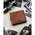 Hnedá pánska kožená peňaženka Peterson s RFID ochranou a zapínaním na patent