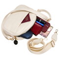 Elegantná béžová dámska crossbody taška z eko kože so zlatými detailmi