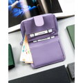 Portfel damski ze skóry ekologicznej w fioletowym kolorze, mieści dowód rejestracyjny - 4U Cavaldi