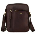 Hnedá kožená crossbody taška - Peterson