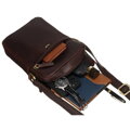 Hnedá kožená crossbody taška - Peterson