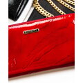 Duży portfel damski na suwak czerwony lakierowany ze skóry naturalnej i ekologicznej  RFID STOP - Rovicky