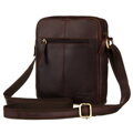 Hnedá kožená crossbody taška pre pánov - Peterson
