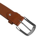 Svetlohnedý, 4cm široký pánsky kožený opasok s klasickou kovovou prackou - Peterson