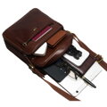 Pánska hnedá kožená crossbody taška Peterson + puzdro na kľúče