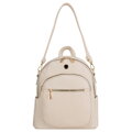 Plecak damski mały ze skóry ekologicznej modny miejski beżowy na suwak listonoszka na ramie torebka 2w1 - Peterson