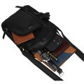 Čierna pánska kožená crossbody taška Peterson + puzdro na kľúče