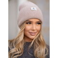Béžová dámska čiapka Beanie z angory a akrylu v univerzálnej veľkosti