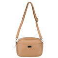 Béžová dámska crossbody kabelka z eko kože s dvoma popruhmi – Peterson