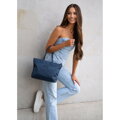 Dámska tmavomodrá shopper kabelka z polyesteru – ľahká, elegantná a priestranná